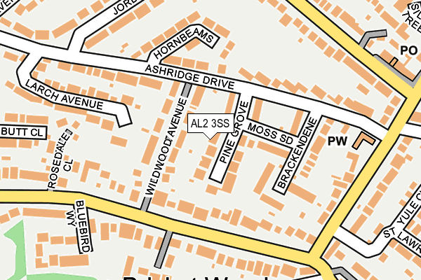 AL2 3SS map - OS OpenMap – Local (Ordnance Survey)