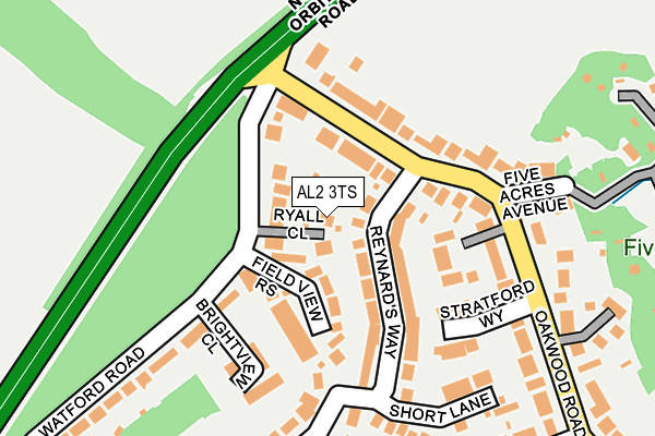 AL2 3TS map - OS OpenMap – Local (Ordnance Survey)