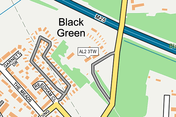 AL2 3TW map - OS OpenMap – Local (Ordnance Survey)