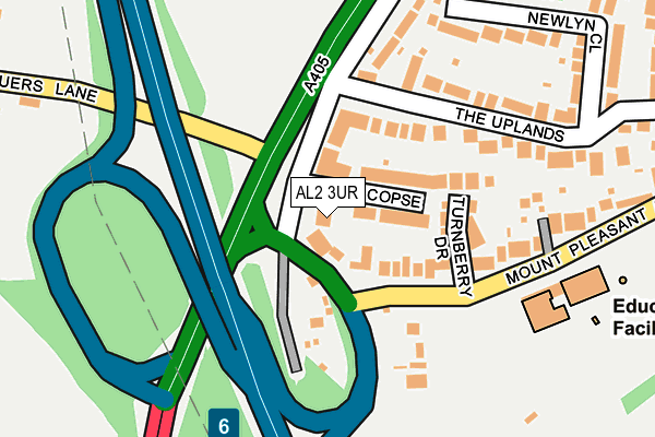 AL2 3UR map - OS OpenMap – Local (Ordnance Survey)