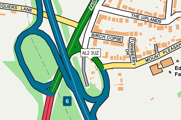 AL2 3UZ map - OS OpenMap – Local (Ordnance Survey)