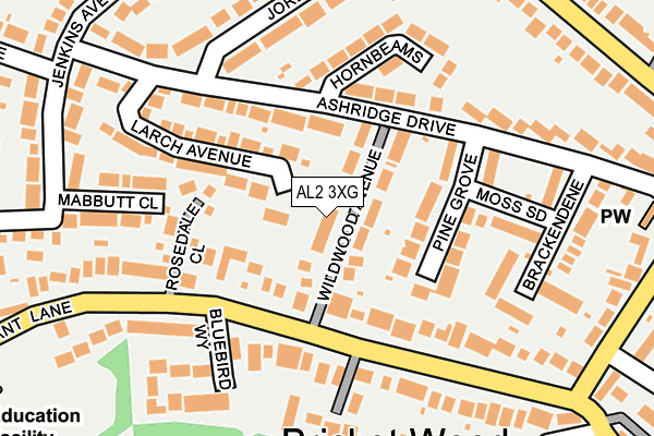 AL2 3XG map - OS OpenMap – Local (Ordnance Survey)