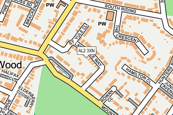 AL2 3XN map - OS OpenMap – Local (Ordnance Survey)