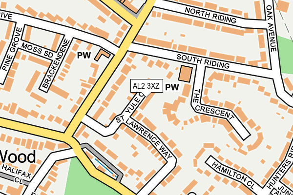 AL2 3XZ map - OS OpenMap – Local (Ordnance Survey)
