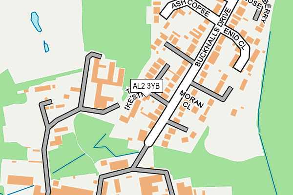 AL2 3YB map - OS OpenMap – Local (Ordnance Survey)