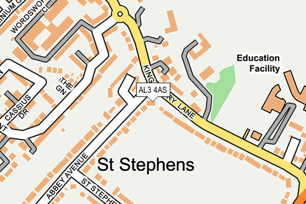 AL3 4AS map - OS OpenMap – Local (Ordnance Survey)