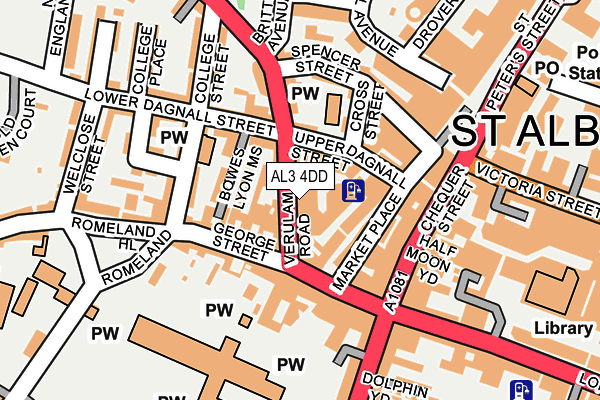 AL3 4DD map - OS OpenMap – Local (Ordnance Survey)