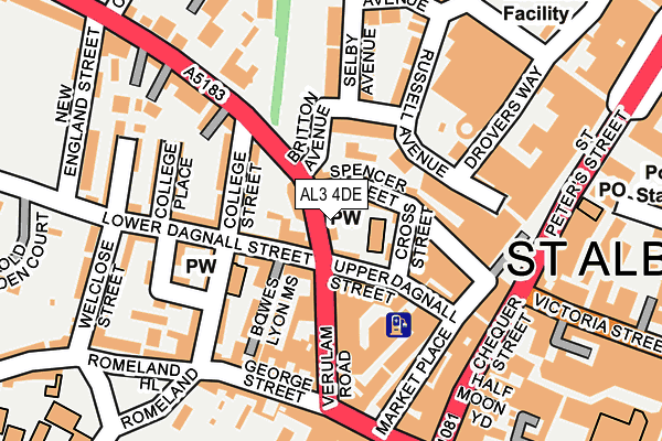 AL3 4DE map - OS OpenMap – Local (Ordnance Survey)