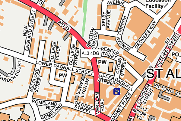 AL3 4DG map - OS OpenMap – Local (Ordnance Survey)