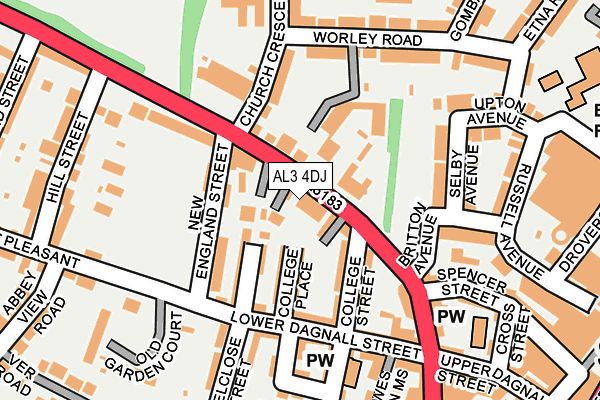 AL3 4DJ map - OS OpenMap – Local (Ordnance Survey)