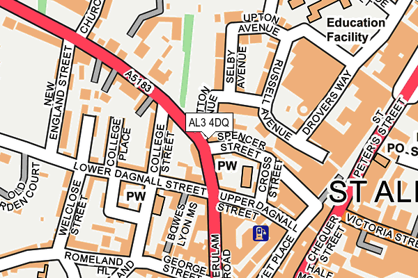 AL3 4DQ map - OS OpenMap – Local (Ordnance Survey)