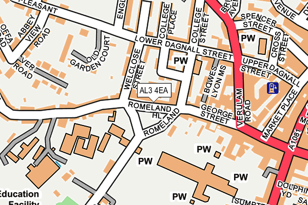 AL3 4EA map - OS OpenMap – Local (Ordnance Survey)