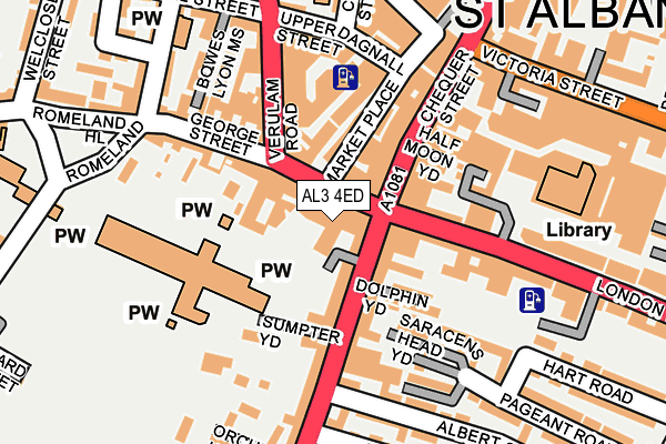 AL3 4ED map - OS OpenMap – Local (Ordnance Survey)