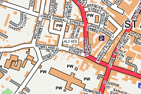 AL3 4ES map - OS OpenMap – Local (Ordnance Survey)