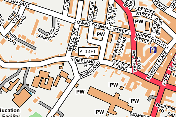 AL3 4ET map - OS OpenMap – Local (Ordnance Survey)