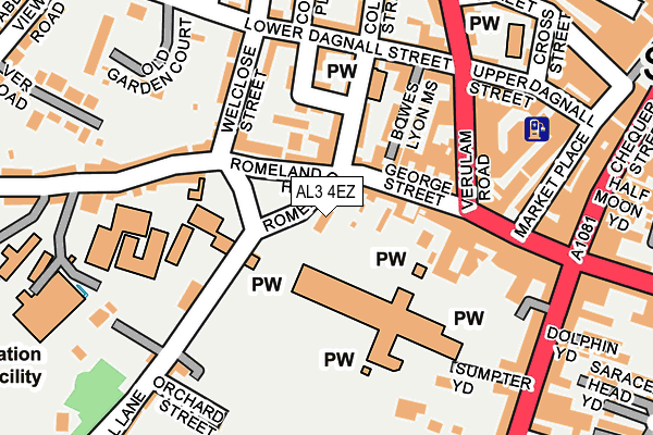 AL3 4EZ map - OS OpenMap – Local (Ordnance Survey)