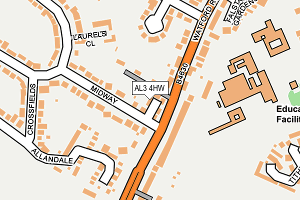 AL3 4HW map - OS OpenMap – Local (Ordnance Survey)