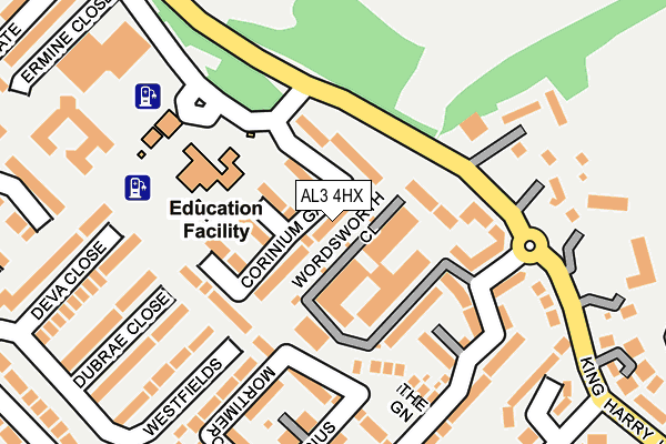 AL3 4HX map - OS OpenMap – Local (Ordnance Survey)