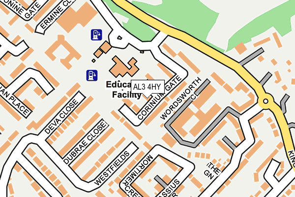 AL3 4HY map - OS OpenMap – Local (Ordnance Survey)