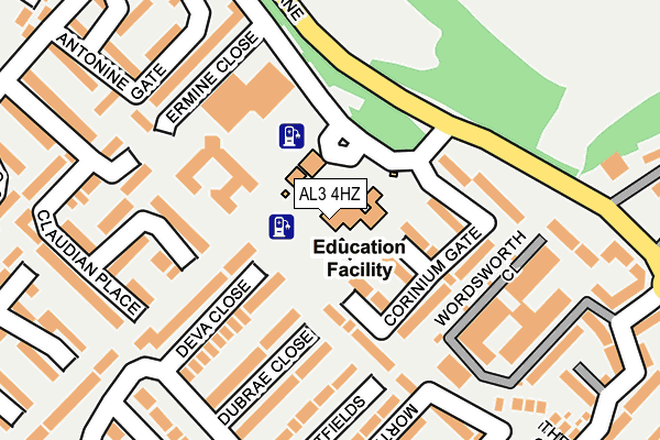 AL3 4HZ map - OS OpenMap – Local (Ordnance Survey)