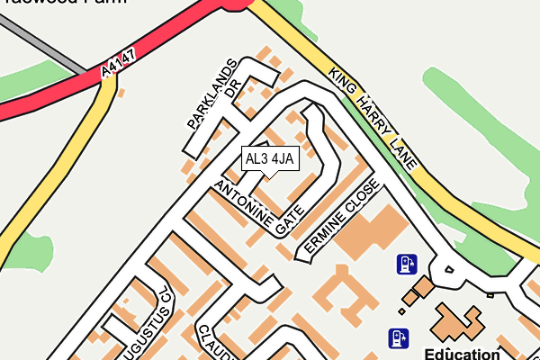 AL3 4JA map - OS OpenMap – Local (Ordnance Survey)