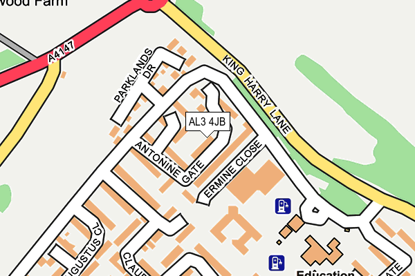 AL3 4JB map - OS OpenMap – Local (Ordnance Survey)