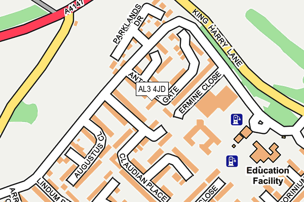 AL3 4JD map - OS OpenMap – Local (Ordnance Survey)