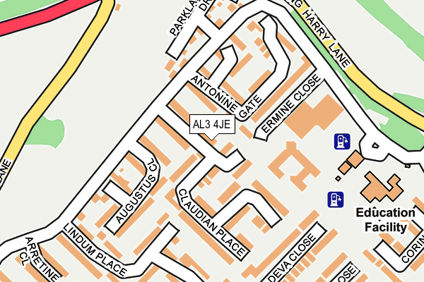 AL3 4JE map - OS OpenMap – Local (Ordnance Survey)