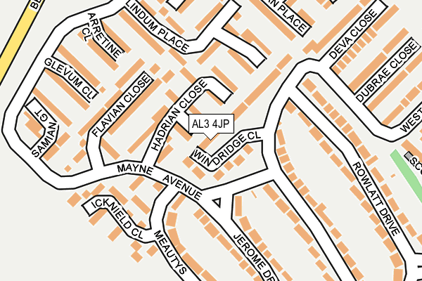 AL3 4JP map - OS OpenMap – Local (Ordnance Survey)