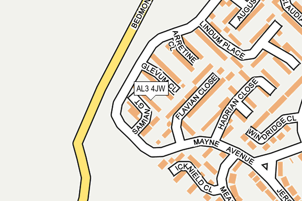 AL3 4JW map - OS OpenMap – Local (Ordnance Survey)