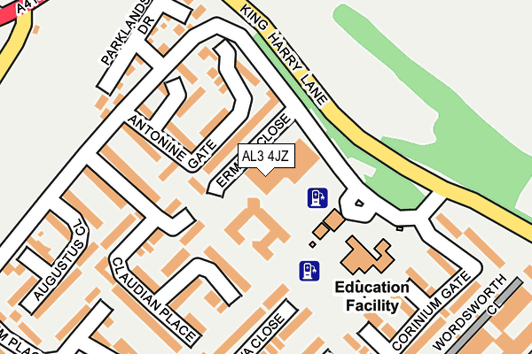 AL3 4JZ map - OS OpenMap – Local (Ordnance Survey)