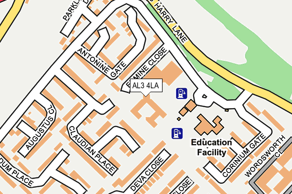 AL3 4LA map - OS OpenMap – Local (Ordnance Survey)
