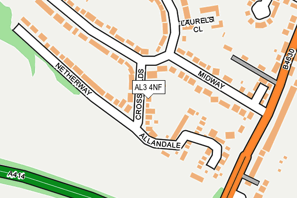 AL3 4NF map - OS OpenMap – Local (Ordnance Survey)