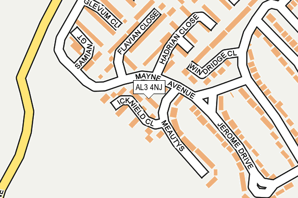 AL3 4NJ map - OS OpenMap – Local (Ordnance Survey)