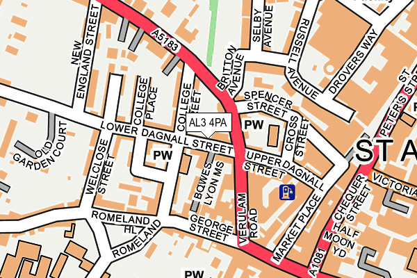 AL3 4PA map - OS OpenMap – Local (Ordnance Survey)