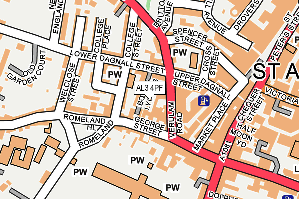 AL3 4PF map - OS OpenMap – Local (Ordnance Survey)