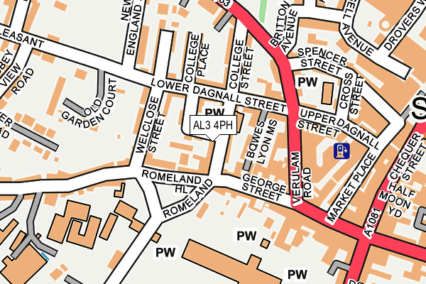 AL3 4PH map - OS OpenMap – Local (Ordnance Survey)