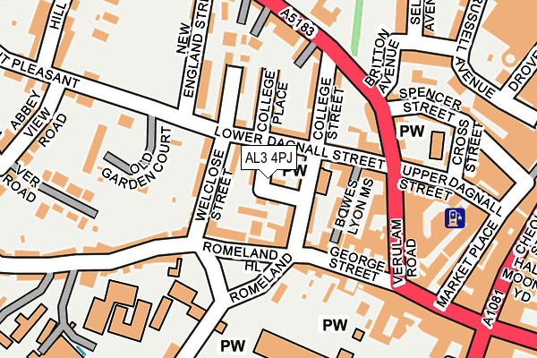 AL3 4PJ map - OS OpenMap – Local (Ordnance Survey)