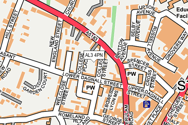 AL3 4PN map - OS OpenMap – Local (Ordnance Survey)