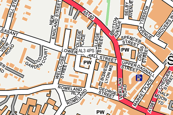 AL3 4PS map - OS OpenMap – Local (Ordnance Survey)