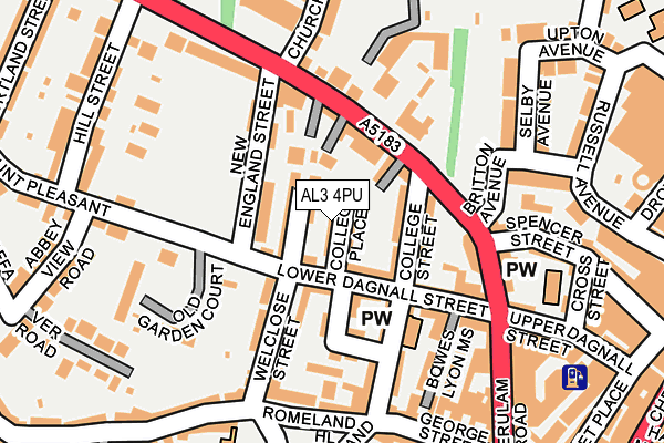 AL3 4PU map - OS OpenMap – Local (Ordnance Survey)