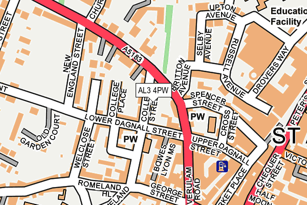 AL3 4PW map - OS OpenMap – Local (Ordnance Survey)