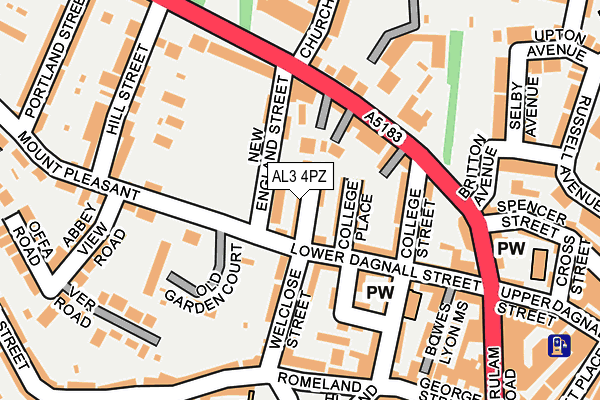 AL3 4PZ map - OS OpenMap – Local (Ordnance Survey)