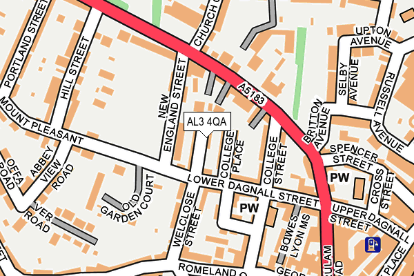 AL3 4QA map - OS OpenMap – Local (Ordnance Survey)