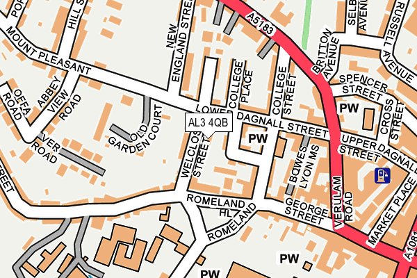 AL3 4QB map - OS OpenMap – Local (Ordnance Survey)