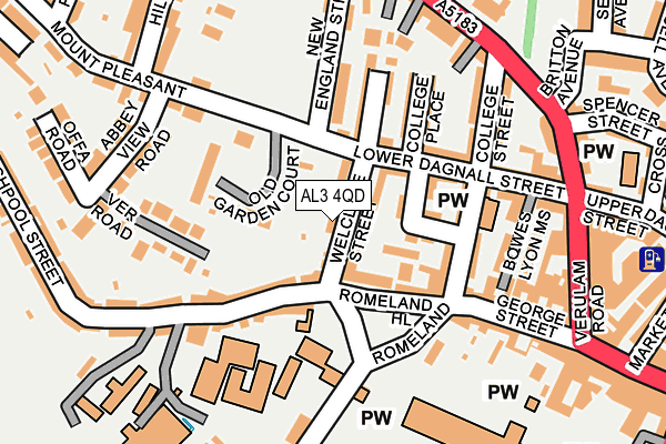 AL3 4QD map - OS OpenMap – Local (Ordnance Survey)