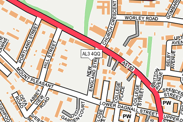 AL3 4QQ map - OS OpenMap – Local (Ordnance Survey)