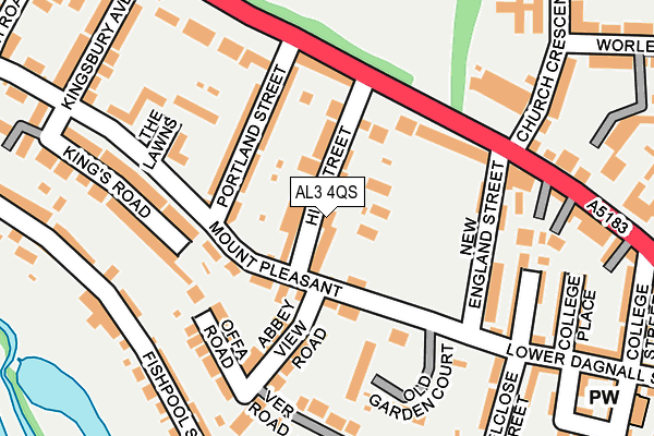 AL3 4QS map - OS OpenMap – Local (Ordnance Survey)