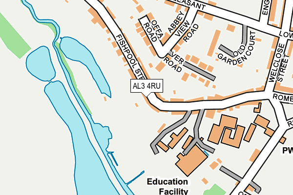 AL3 4RU map - OS OpenMap – Local (Ordnance Survey)