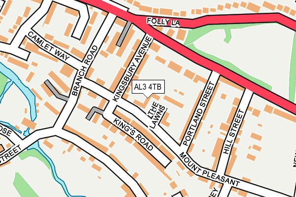 AL3 4TB map - OS OpenMap – Local (Ordnance Survey)